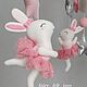 Мобиль на кроватку из фетра с зайчиками балеринами. Мобили на кроватку. Fairy felt toys. Ярмарка Мастеров.  Фото №4