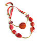 Necklace with red agates, necklace made of natural stones, agate beads, Necklace, Moscow,  Фото №1