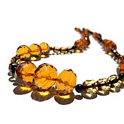 Украшения handmade. Livemaster - original item Amber beads with diamond cut. Handmade.