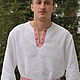 Order Viking linen tunic with belt. 'Империя Льна'- семейная мастерская.. Livemaster. . People\\\'s shirts Фото №3
