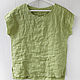 Olive blouse made of 100% linen. Blouses. LINEN & SILVER ( LEN i SEREBRO ). Интернет-магазин Ярмарка Мастеров.  Фото №2