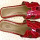 Order Sandals made of genuine crocodile leather, in scarlet color!. SHOES&BAGS. Livemaster. . Slingbacks Фото №3