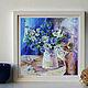 Painting of daisies and cornflowers 'The Play of Light' in oil. Pictures. Svetlana Samsonova. My Livemaster. Фото №4