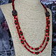 The double row of coral beads 'Chianti', Necklace, Velikiy Novgorod,  Фото №1
