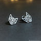 Cat Earrings (Cat) | Silver | Geometry Collection. Stud earrings. totemicashop. Online shopping on My Livemaster.  Фото №2