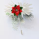 Brooch-pin: Poinsettia brooch made of polymer clay, Brooches, Sestroretsk,  Фото №1