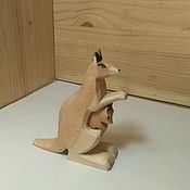 Куклы и игрушки handmade. Livemaster - original item Wooden Souvenir Toy Mom Kangaroo with Baby Kangaroo. Handmade.