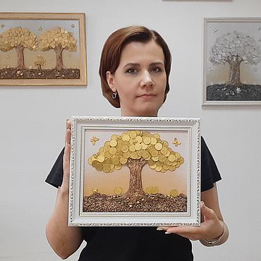 «Дерево из монет рисунок на стене» — создано в Шедевруме