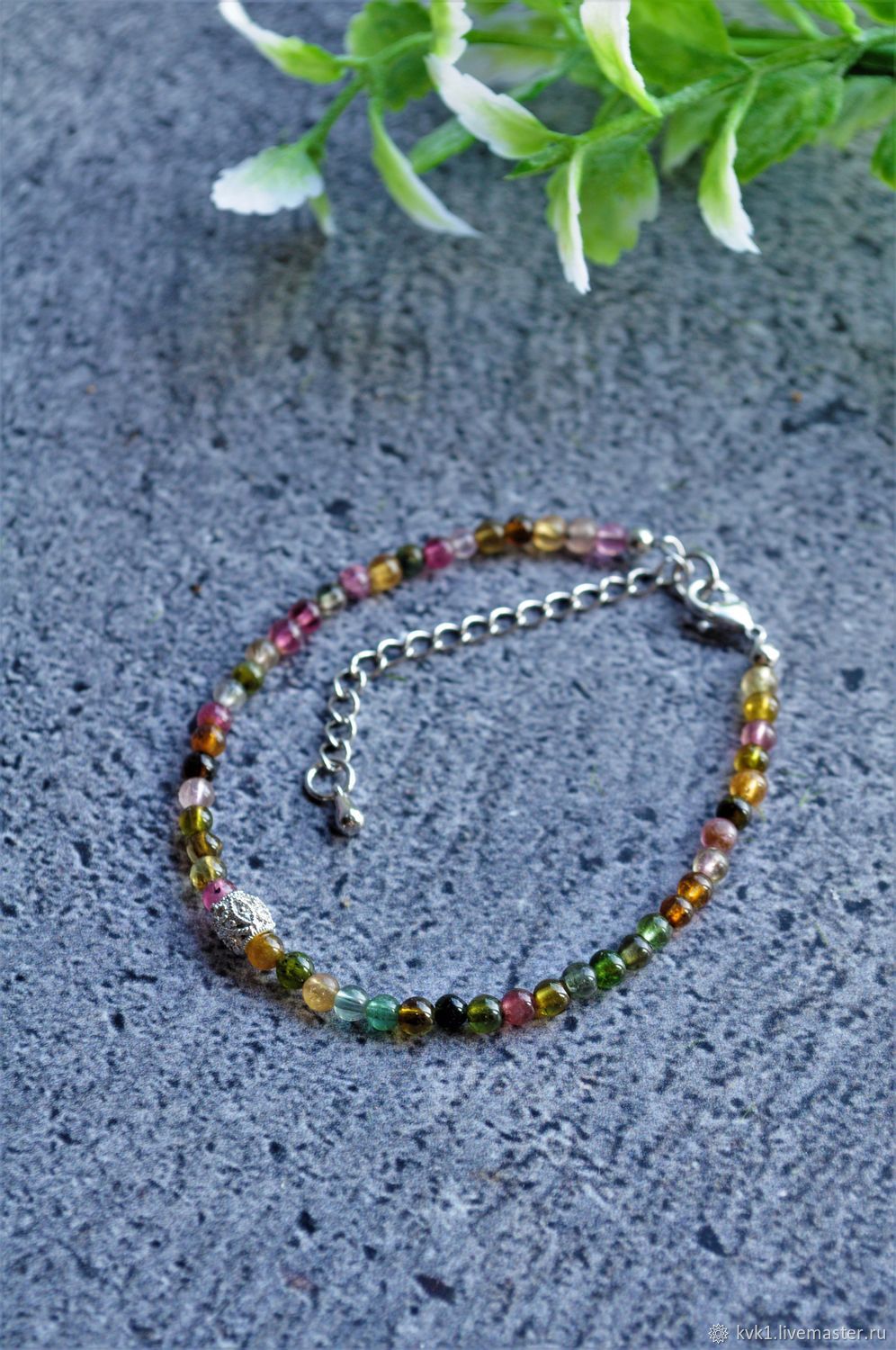 Delicate multi-colored tourmaline bracelet, Bead bracelet, Moscow,  Фото №1
