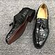 Men's loafers, crocodile leather, in black, Loafers, St. Petersburg,  Фото №1