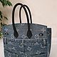 Джинсовая сумка в стиле Birkin 30. My Handmade. Классическая сумка. Magic denim in art. Ярмарка Мастеров.  Фото №6