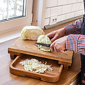 Посуда handmade. Livemaster - original item Cutting board with pull-out tray in natural color. Handmade.