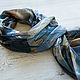 Italian summer scarf' In the city garden ' blue, Scarves, Moscow,  Фото №1