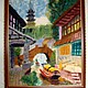 По мотивам картины "Утро в китайском городке". Картины. Макарова Оксана (sanzharka). Интернет-магазин Ярмарка Мастеров.  Фото №2