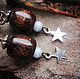 'Forest dreams', earrings with shells, wood and stars. Earrings. legendavincento. My Livemaster. Фото №6