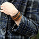 Leather bracelet 'Spring Antiglamour Black and orange 7 stripes. Cuff bracelet. schwanzchen. Online shopping on My Livemaster.  Фото №2
