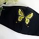 Black mask with butterfly Embroidery handmade butterfly, Protective masks, Moscow,  Фото №1