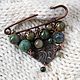 Brooch pin with natural green stones. Brooches. Foxys-handiwork (foxys-handiwork). My Livemaster. Фото №6