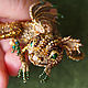 Brooch dragon "Goldie".  Embroidered dragon. Golden dragonet. Brooches. master Alena Litvin. Online shopping on My Livemaster.  Фото №2