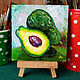 Painting Avocado Oil Canvas 15 h15 Two Halves Fruit Still Life. Pictures. matryoshka (azaart). My Livemaster. Фото №6