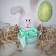 Easter Bunny, knitted toy with decorative egg, Stuffed Toys, Zhukovsky,  Фото №1
