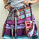 Order Boho-skirt 'Formula of needlework. Chocolate and turquoise'. PolMary. Livemaster. . Skirts Фото №3