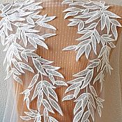 Материалы для творчества handmade. Livemaster - original item Embroidered applique with sequins. the tender leaves. Handmade.
