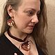 Серьги вышитые лентами Шоколадница. Серьги классические. Людмила Multiflora. Ярмарка Мастеров.  Фото №7