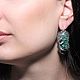 Lizard earrings with malachite in 925 silver AN0020. Earrings. Sunny Silver. Online shopping on My Livemaster.  Фото №2