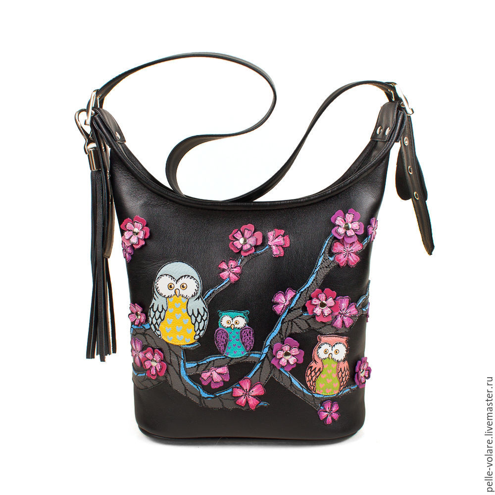 Women bag "Owlets on sakura", Classic Bag, St. Petersburg,  Фото №1