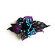 Order Simple Cosmos Leather Flower Brooch Purple Purple turquoise. De-Si-Re. Livemaster. . Brooches Фото №3