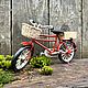 Toy bicycle with basket and mini cart for bicycle miniature, Doll furniture, Moscow,  Фото №1