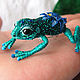 Order 'Emerald tree frog. Flowering'. Brooch Frog. Blue Lotus. master Alena Litvin. Livemaster. . Brooches Фото №3