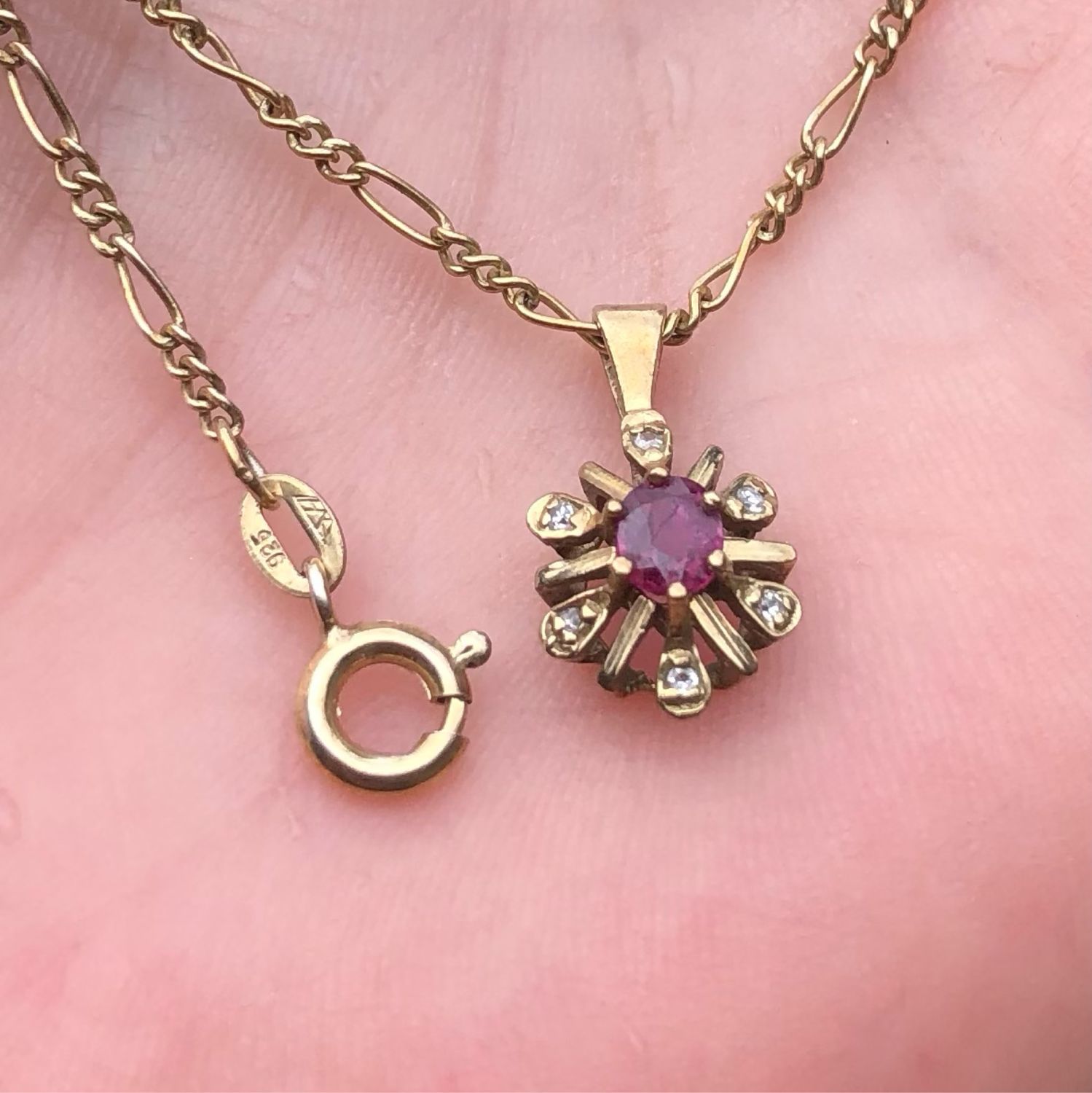 Винтаж: Старинный золотой кулон с турмалином и бриллиантами.Европа ...