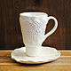 A couple of tea 'Vintage' in white. Single Tea Sets. author's ceramics. Online shopping on My Livemaster.  Фото №2