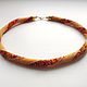 Beaded Crochet Necklace, autumn shades, Necklace, Tyumen,  Фото №1