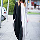 Black and white, long cotton dress - DR0139PM. Dresses. EUG fashion. My Livemaster. Фото №4