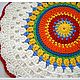 Коврик круглый разноцветный вязаный из шнура Летний. Ковры. ковры вязаные Натальи Зубовой (kovrik-makrame). Интернет-магазин Ярмарка Мастеров.  Фото №2