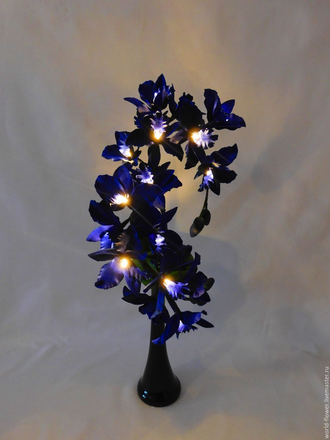 Flower Lamp Orchid In Blue Color On Livemaster With The Cost Complete With Vase 2700 Rub