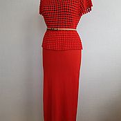 Одежда handmade. Livemaster - original item Red summer knitted dress. Handmade.