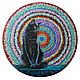 Black cat. Round oil painting on canvas, Pictures, Moscow,  Фото №1