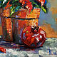 Garnet and Poinsettia oil painting Painting red flower. Pictures. Vladyart. My Livemaster. Фото №4