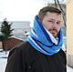Снуд, шарф вязаный "Зенит - чемпион?" (unisex). Елочные игрушки. Ирина Леонова. Ярмарка Мастеров.  Фото №4