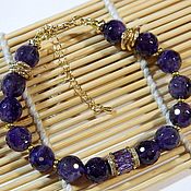 Украшения handmade. Livemaster - original item Women`s Amethyst bracelet, gold-plated accessories... Handmade.