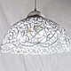 Potolochnye lamp with three lamps `White openwork`. Woven ceramics Elena Zaichenko
