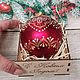 Christmas tree toy in a gift box. Hand-painted, glass, Christmas decorations, St. Petersburg,  Фото №1