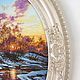 Картина зимний пейзаж маслом "Зима. Закат.". Картины. Картины от Елены Кораблевой.. Ярмарка Мастеров.  Фото №6