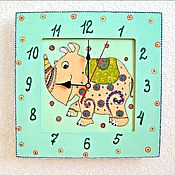 Для дома и интерьера handmade. Livemaster - original item Wall clock - Rhino handmade watches Baby. Handmade.