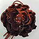 Brooch made of leather ' Bordeaux', Brooches, Moscow,  Фото №1
