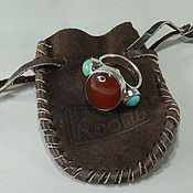 Украшения handmade. Livemaster - original item Ring with carnelian and turquoise. Handmade.